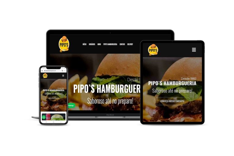 Múltiplos dispositivos site de hamburgueria
